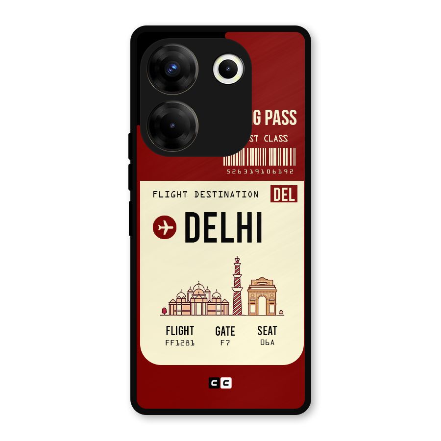 Delhi Boarding Pass Metal Back Case for Tecno Camon 20