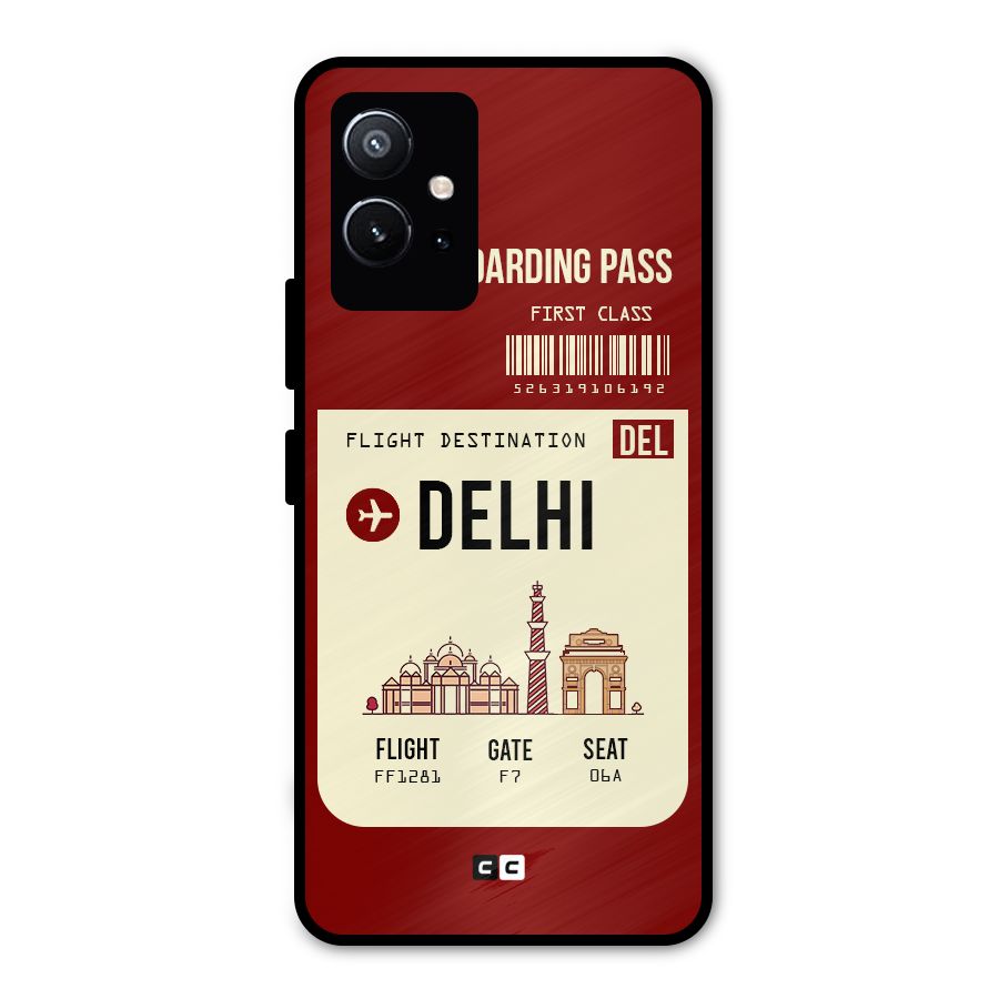 Delhi Boarding Pass Metal Back Case for Vivo T1 5G