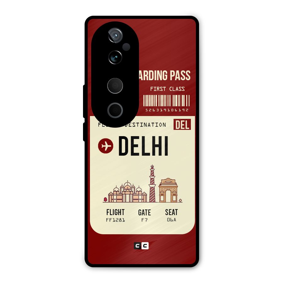 Delhi Boarding Pass Metal Back Case for Vivo T3 Ultra