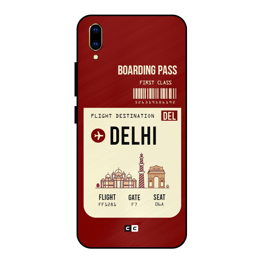 Delhi Boarding Pass Metal Back Case for Vivo V11 Pro
