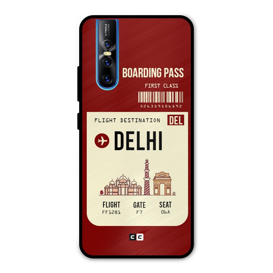 Delhi Boarding Pass Metal Back Case for Vivo V15 Pro