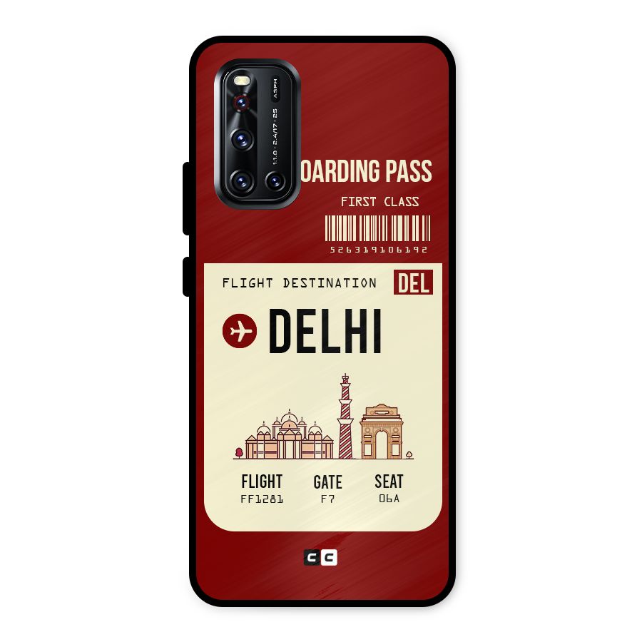 Delhi Boarding Pass Metal Back Case for Vivo V19