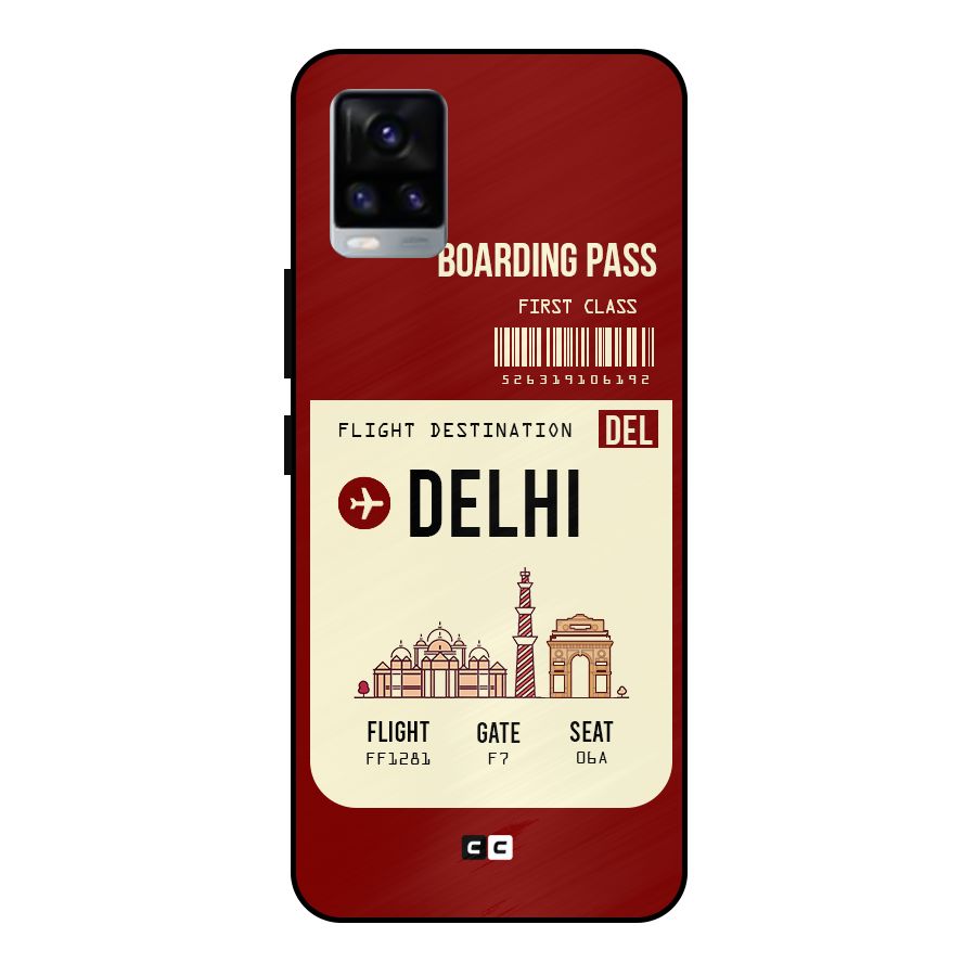 Delhi Boarding Pass Metal Back Case for Vivo V20 2021