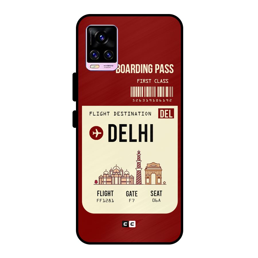 Delhi Boarding Pass Metal Back Case for Vivo V20 Pro