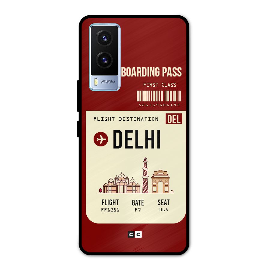 Delhi Boarding Pass Metal Back Case for Vivo V21e 5G