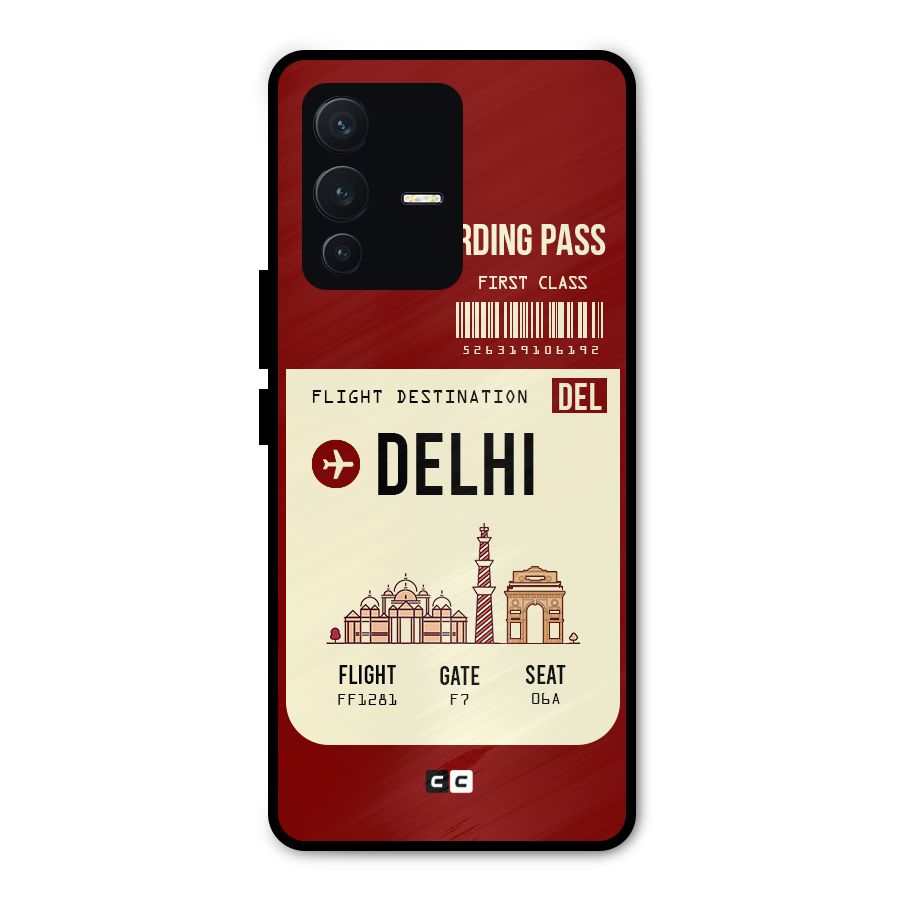 Delhi Boarding Pass Metal Back Case for Vivo V23 Pro