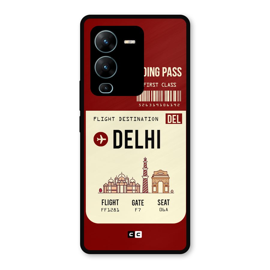 Delhi Boarding Pass Metal Back Case for Vivo V25 Pro