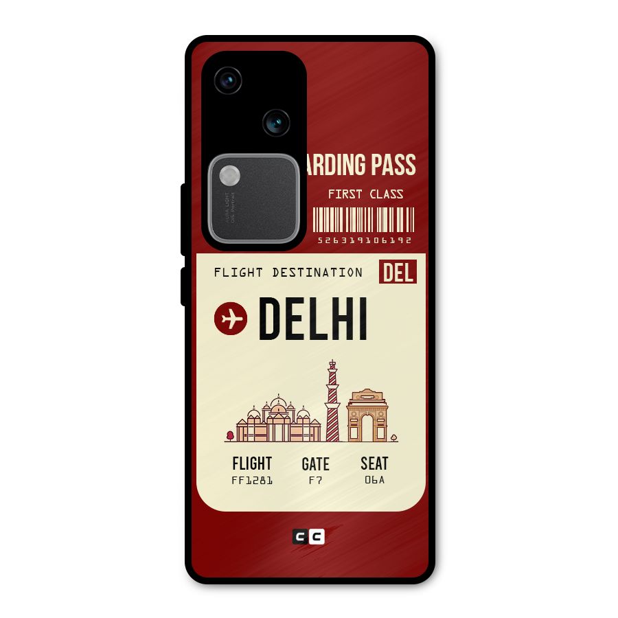 Delhi Boarding Pass Metal Back Case for Vivo V30 Pro