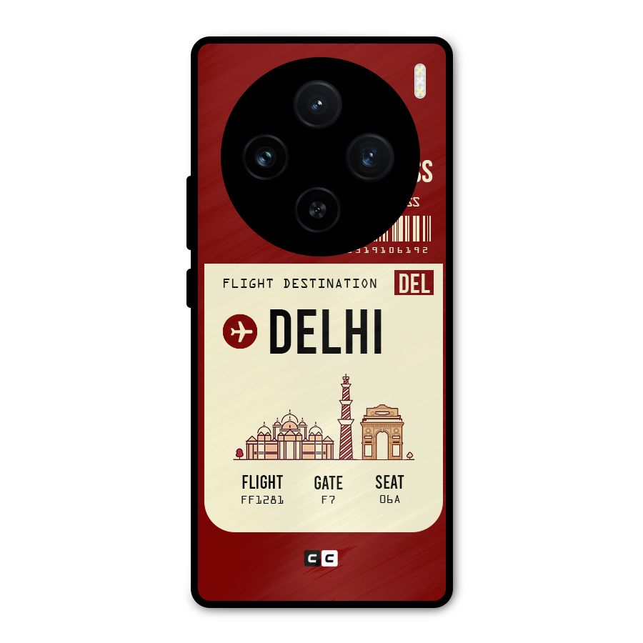 Delhi Boarding Pass Metal Back Case for Vivo X100