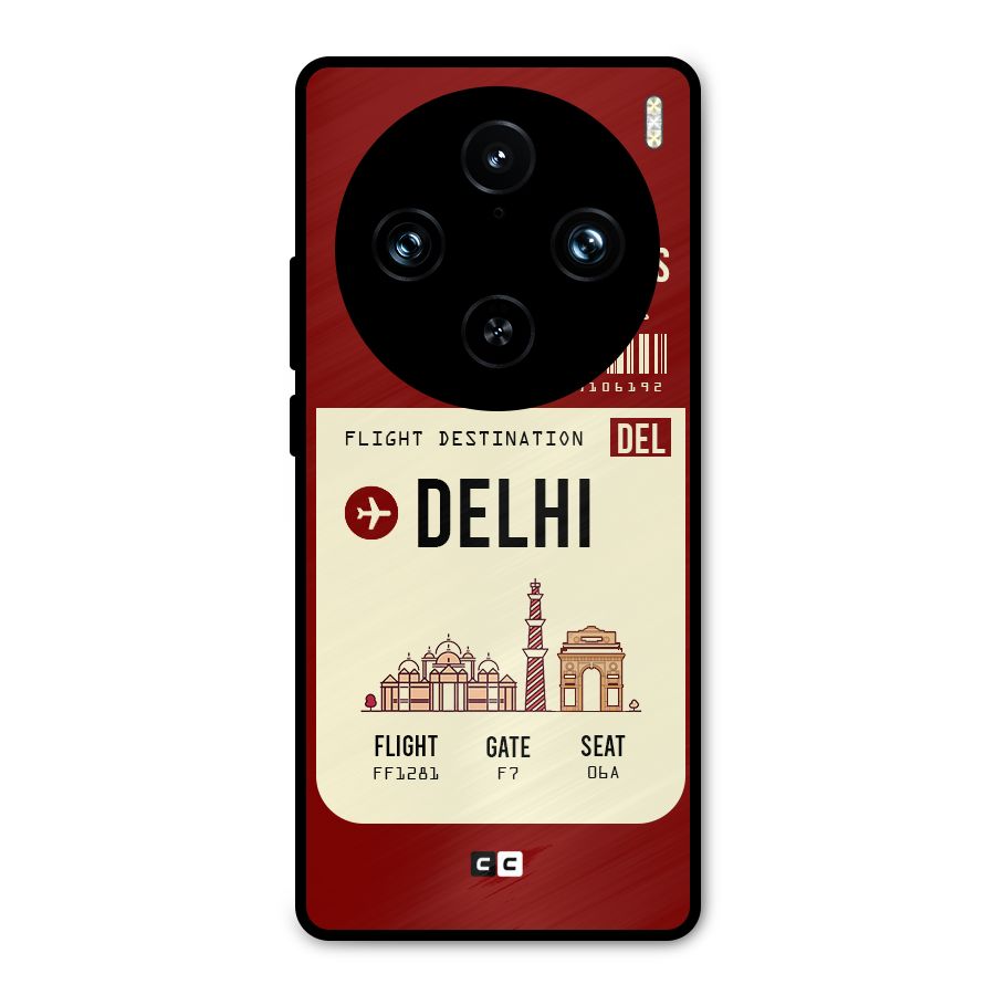 Delhi Boarding Pass Metal Back Case for Vivo X100 Pro