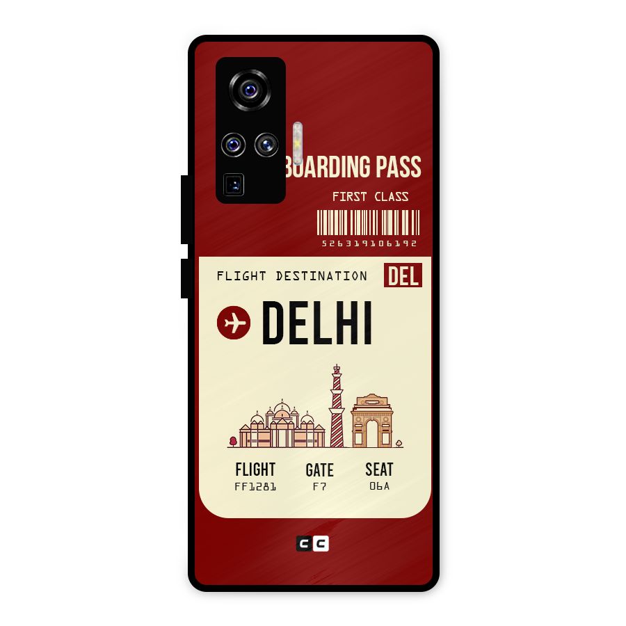 Delhi Boarding Pass Metal Back Case for Vivo X50 Pro