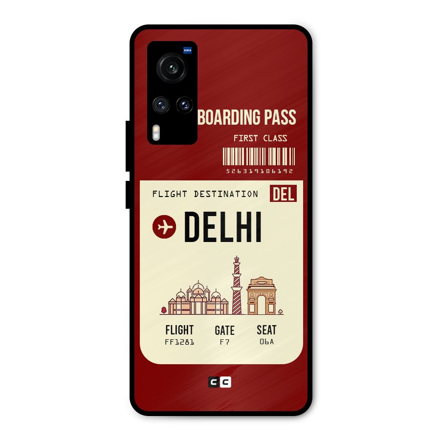 Delhi Boarding Pass Metal Back Case for Vivo X60