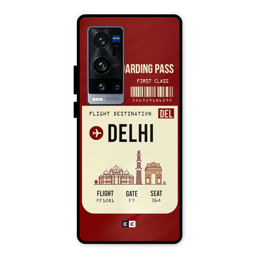 Delhi Boarding Pass Metal Back Case for Vivo X60 Pro Plus