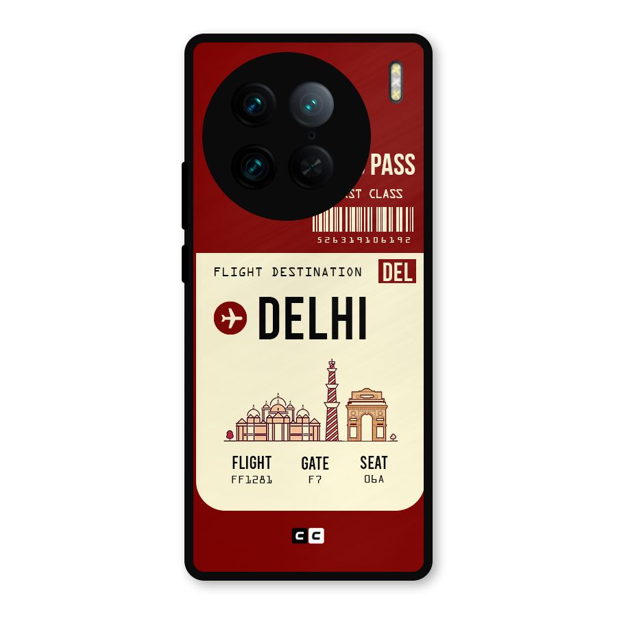 Delhi Boarding Pass Metal Back Case for Vivo X90 Pro