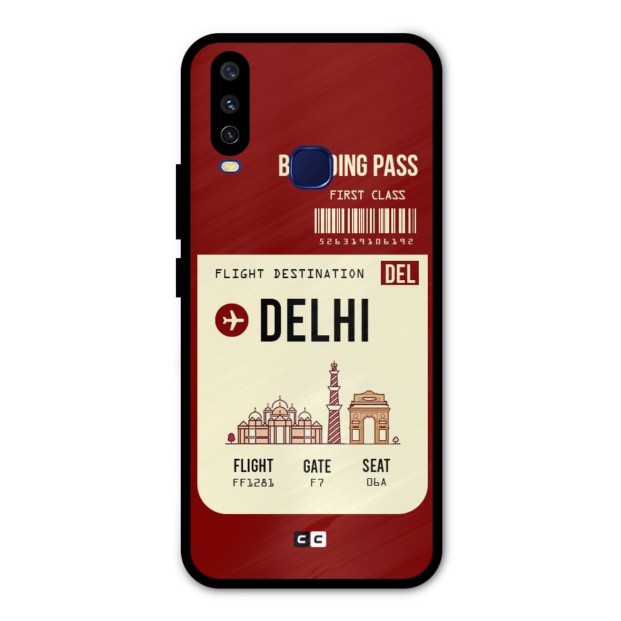 Delhi Boarding Pass Metal Back Case for Vivo Y15