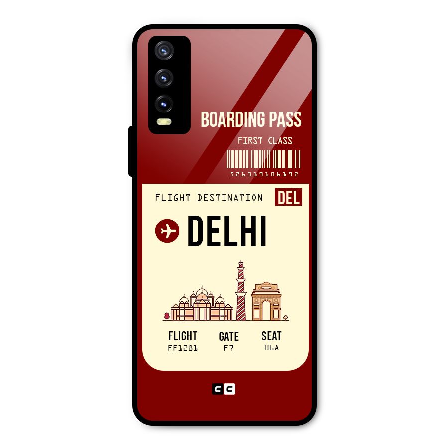 Delhi Boarding Pass Metal Back Case for Vivo Y20