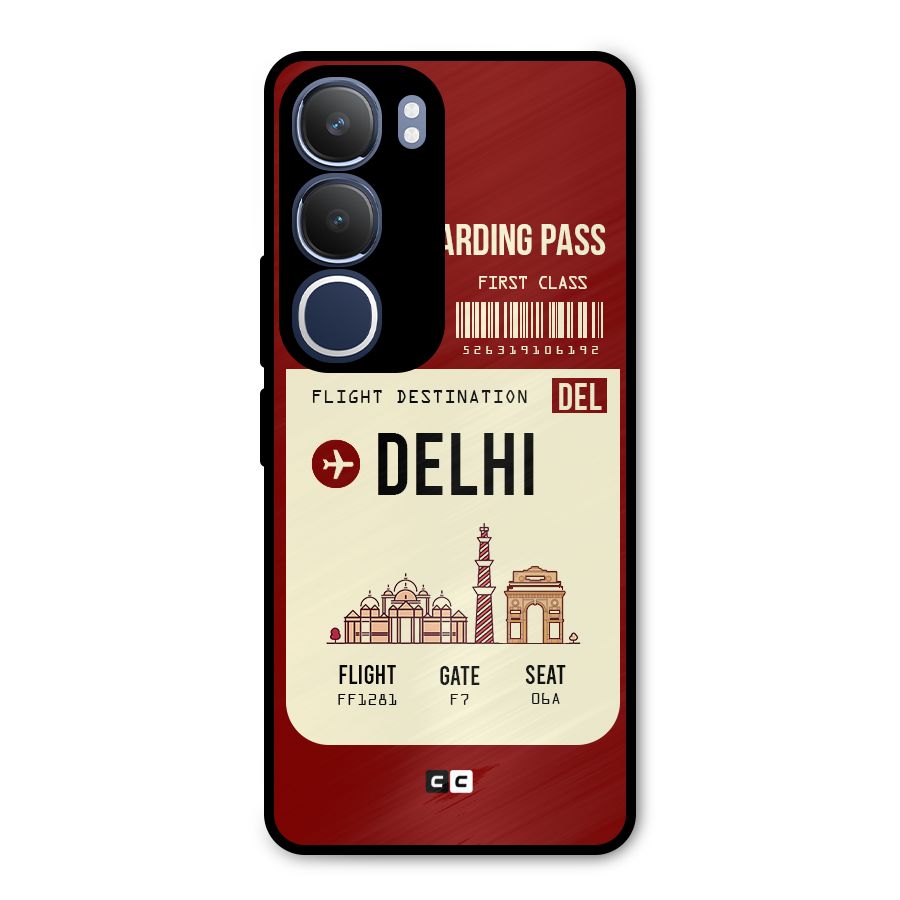 Delhi Boarding Pass Metal Back Case for Vivo Y29