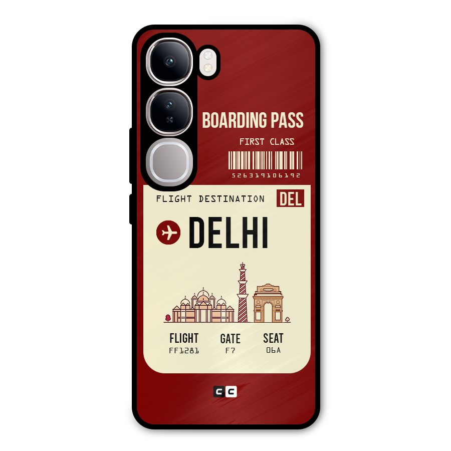Delhi Boarding Pass Metal Back Case for Vivo Y300
