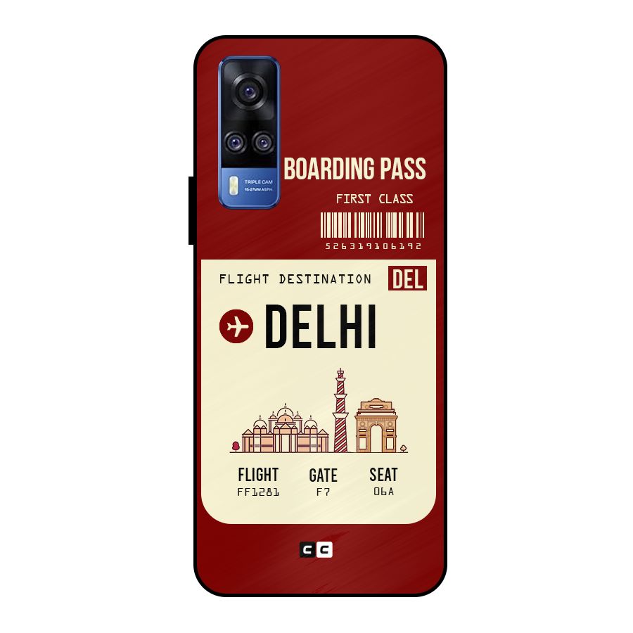 Delhi Boarding Pass Metal Back Case for Vivo Y51