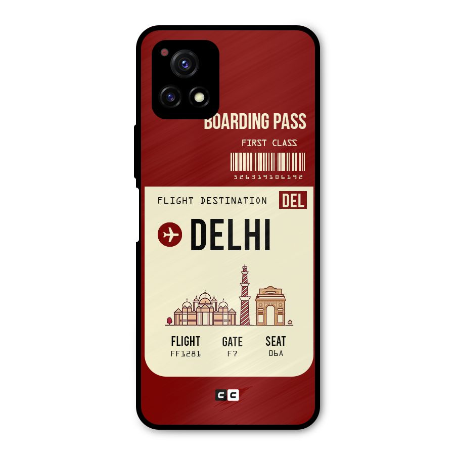 Delhi Boarding Pass Metal Back Case for Vivo Y72 5G