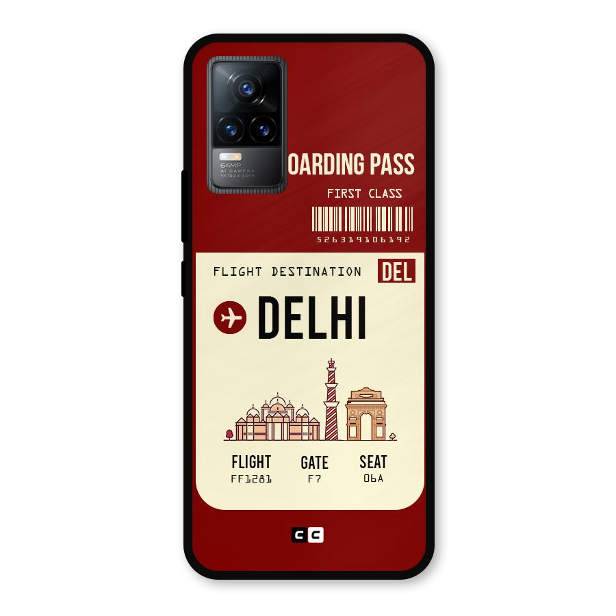 Delhi Boarding Pass Metal Back Case for Vivo Y73