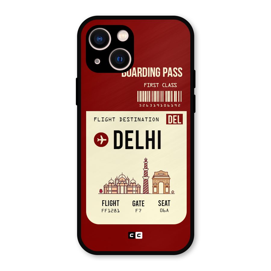 Delhi Boarding Pass Metal Back Case for iPhone 13