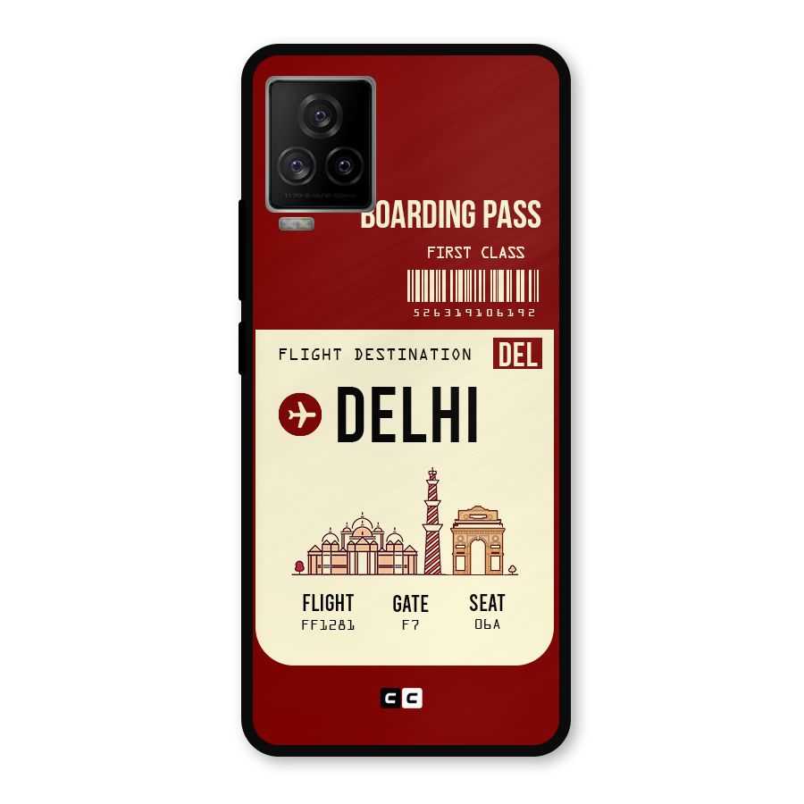 Delhi Boarding Pass Metal Back Case for iQOO 7 Legend 5G