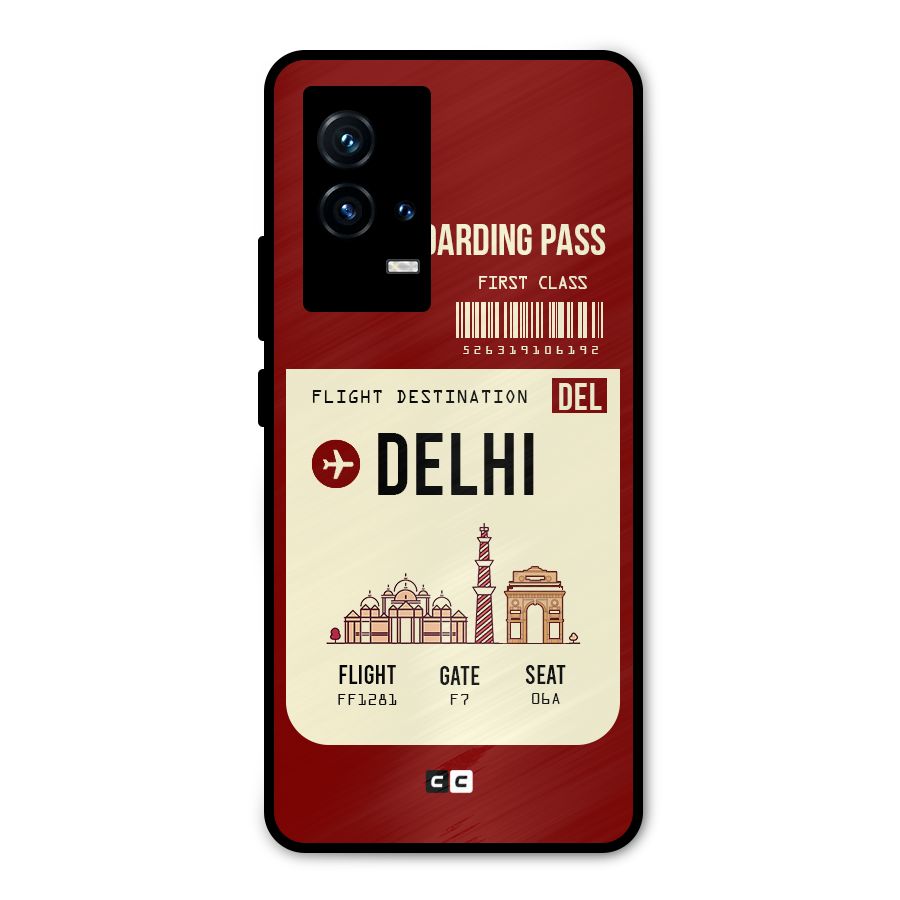 Delhi Boarding Pass Metal Back Case for iQOO 9 5G