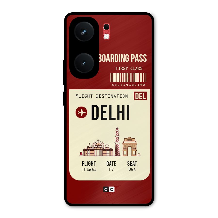Delhi Boarding Pass Metal Back Case for iQOO Neo 9 Pro