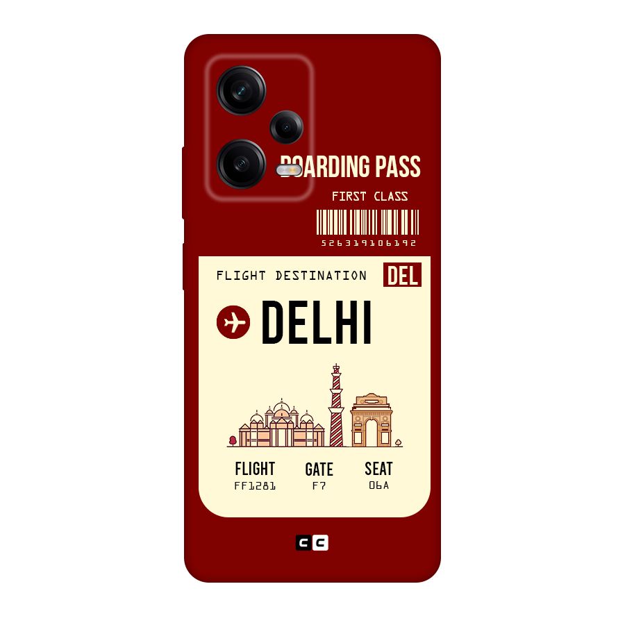 Delhi Boarding Pass Original Polycarbonate Back Case for Redmi Note 12 Pro