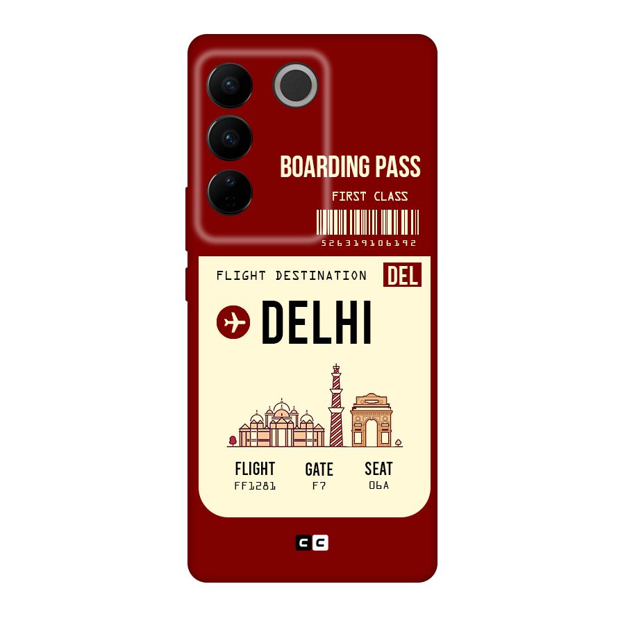 Delhi Boarding Pass Original Polycarbonate Back Case for Vivo V27