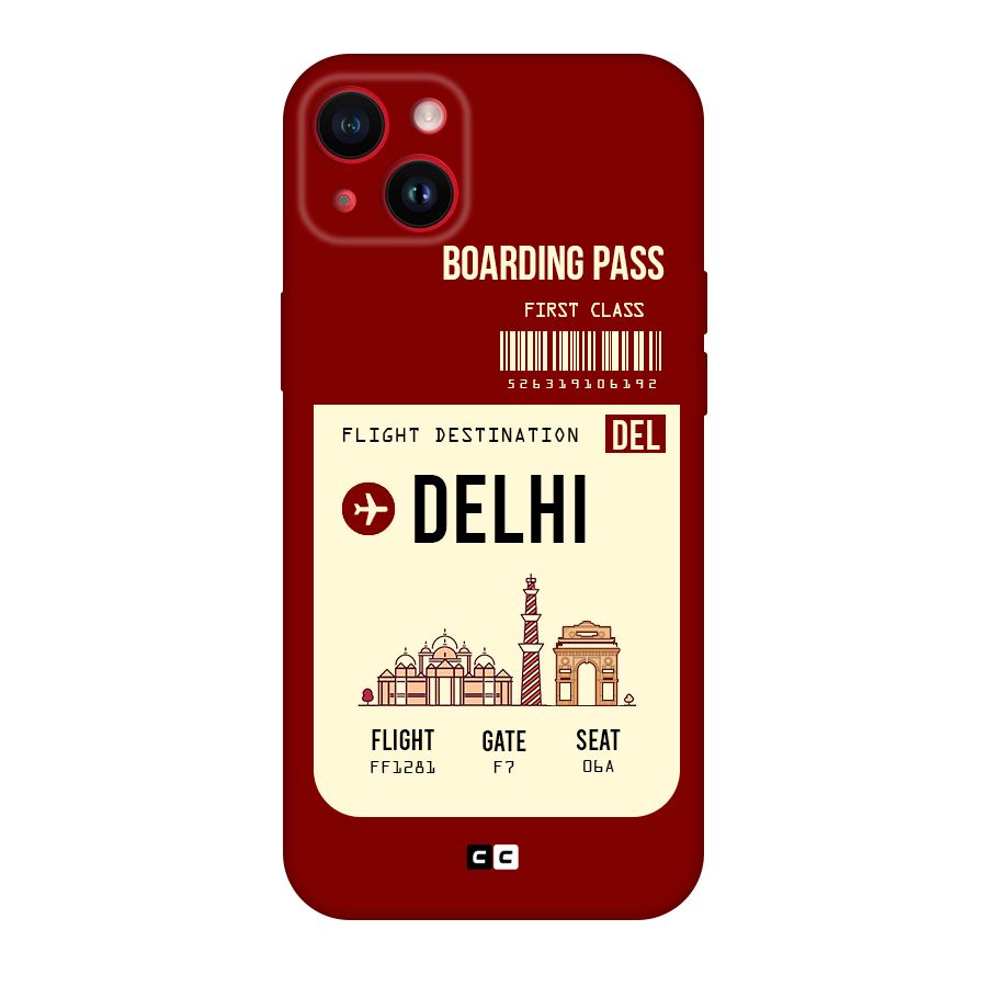 Delhi Boarding Pass Original Polycarbonate Back Case for iPhone 14 Plus