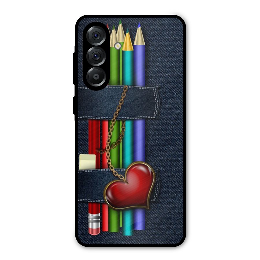 Denim Colorful Pencils Metal Back Case for Galaxy A36