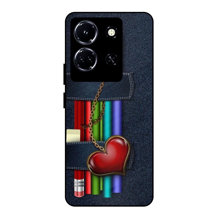 Denim Colorful Pencils Metal Back Case for Infinix Note 30 5G