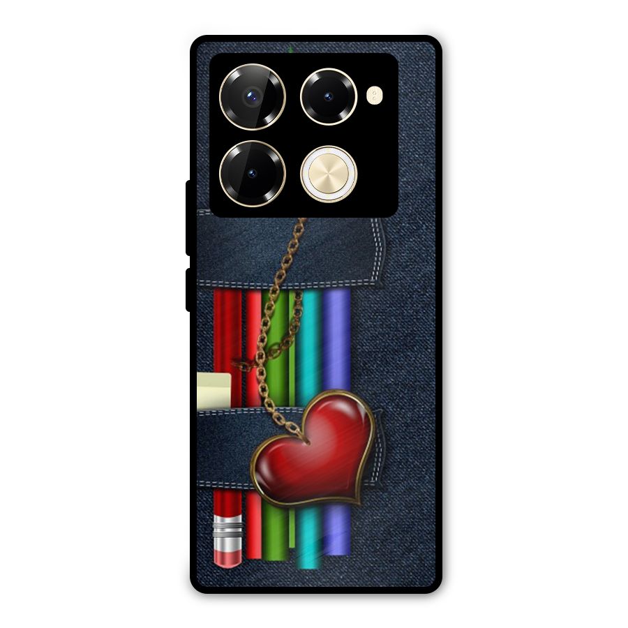 Denim Colorful Pencils Metal Back Case for Infinix Note 40 Pro Plus