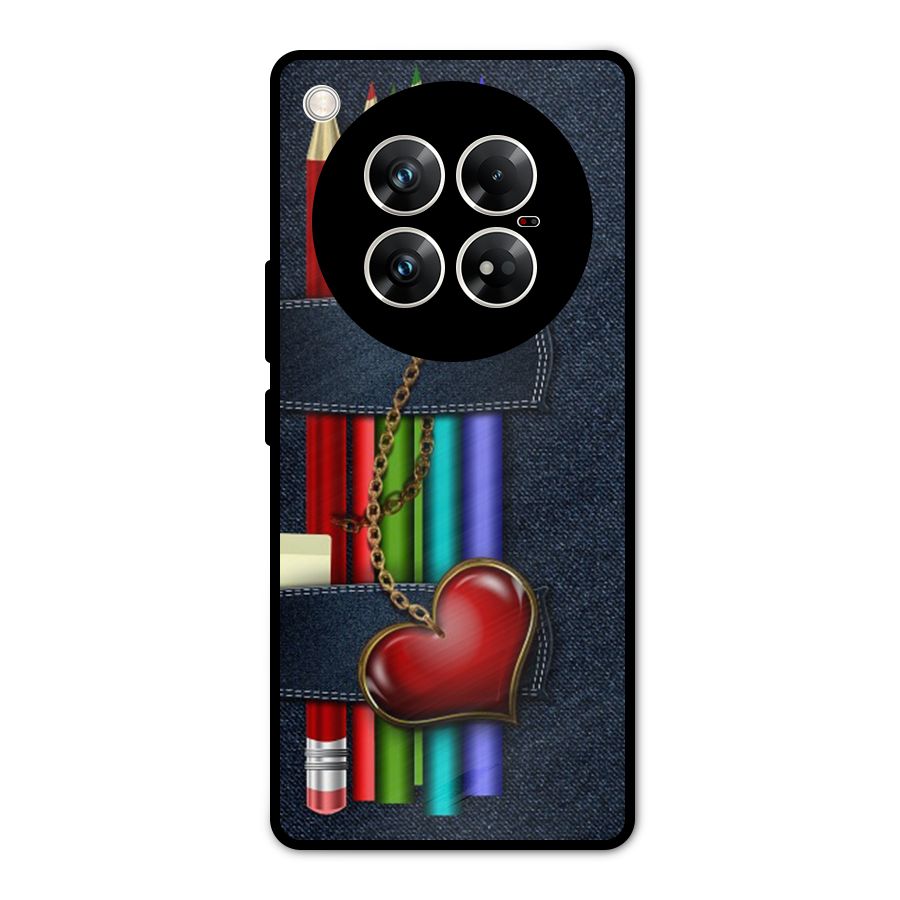 Denim Colorful Pencils Metal Back Case for Infinix Zero 40 5G