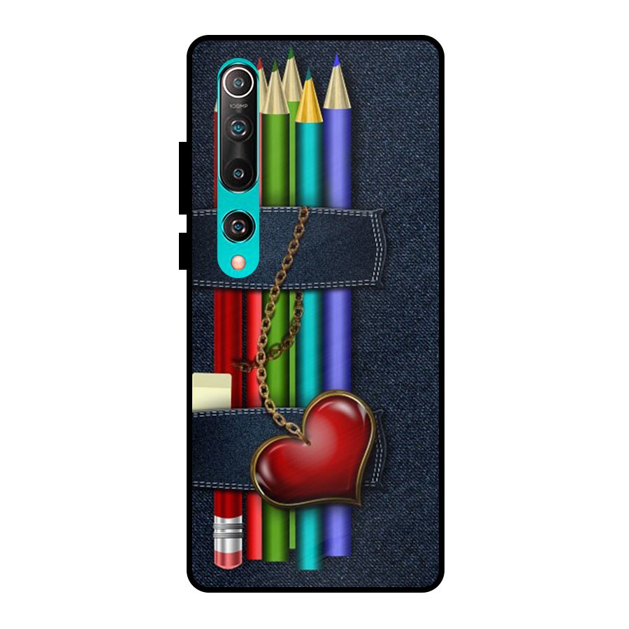 Denim Colorful Pencils Metal Back Case for Mi 10