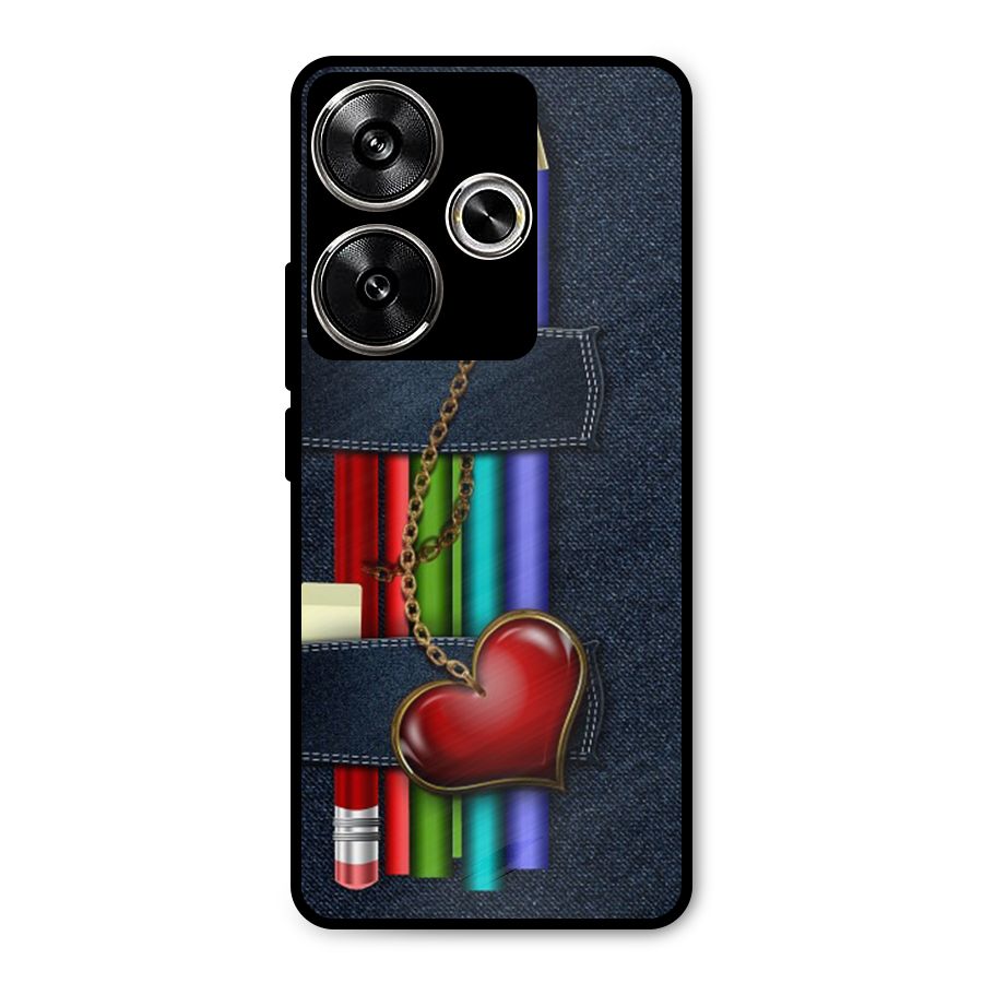 Denim Colorful Pencils Metal Back Case for Poco F6
