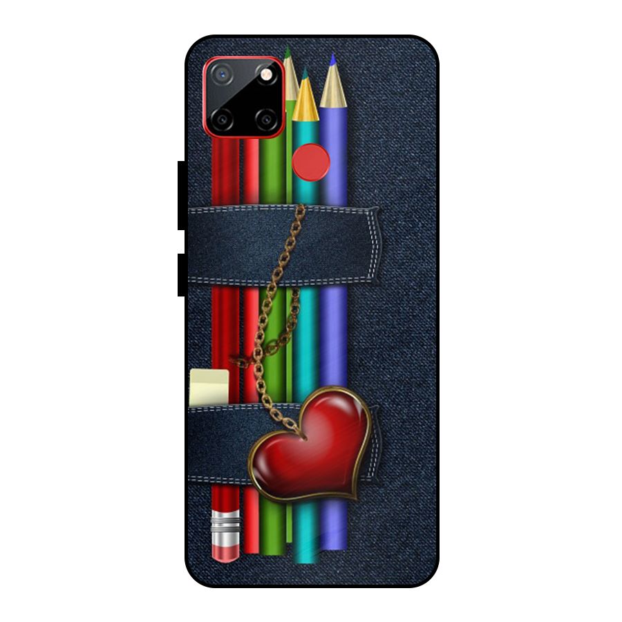 Denim Colorful Pencils Metal Back Case for Realme C12