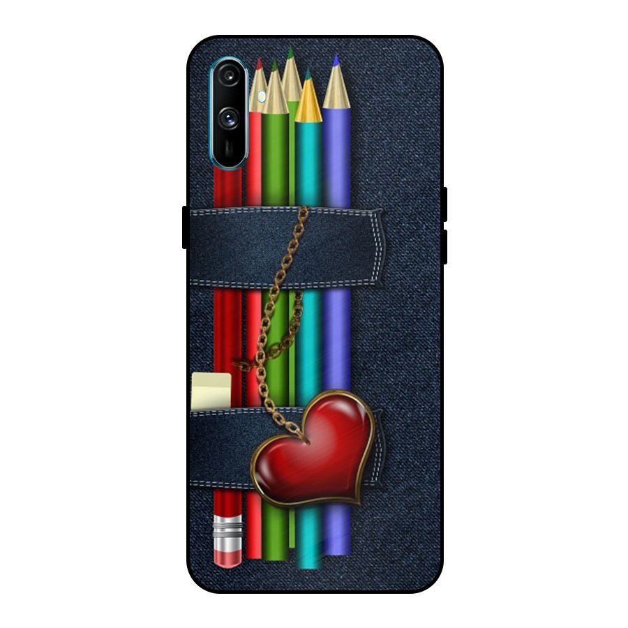 Denim Colorful Pencils Metal Back Case for Realme C3