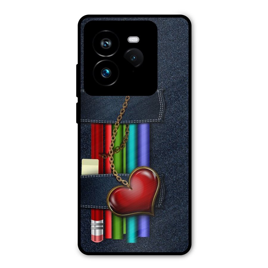 Denim Colorful Pencils Metal Back Case for Realme GT 7 Pro