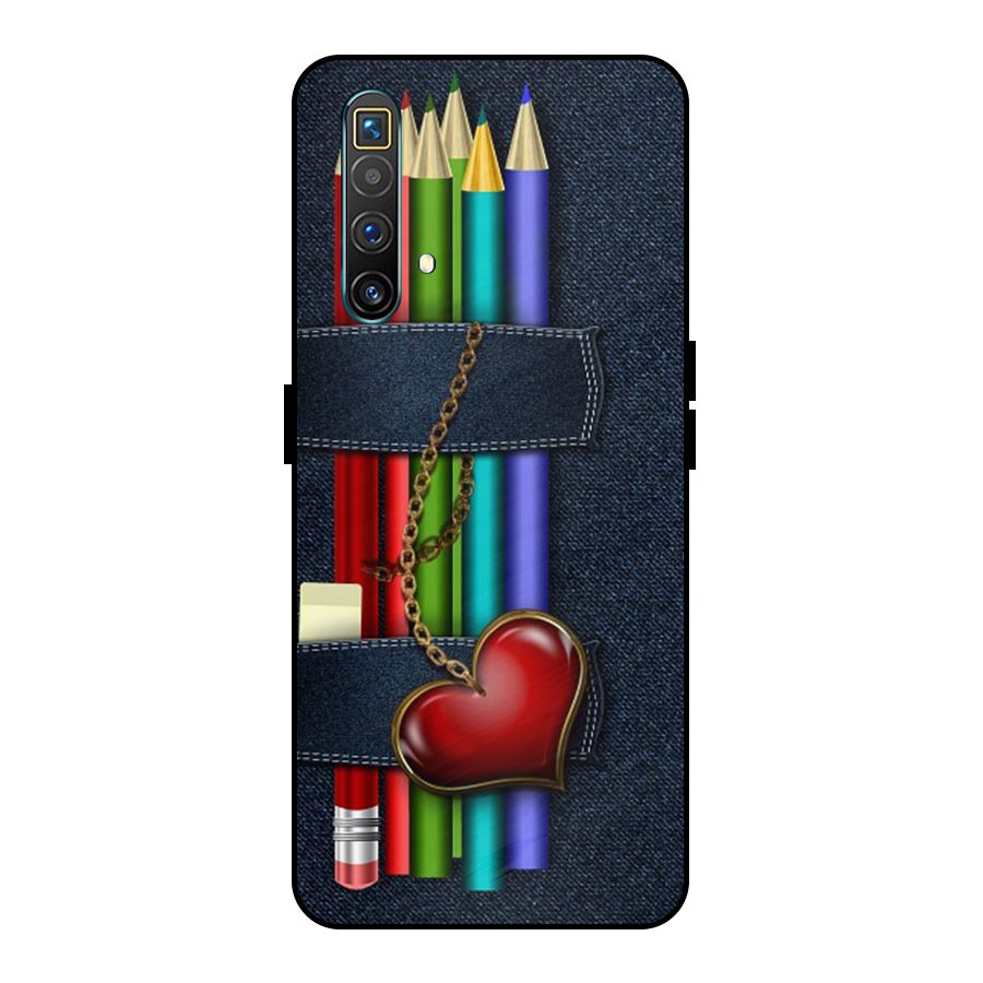 Denim Colorful Pencils Metal Back Case for Realme X3