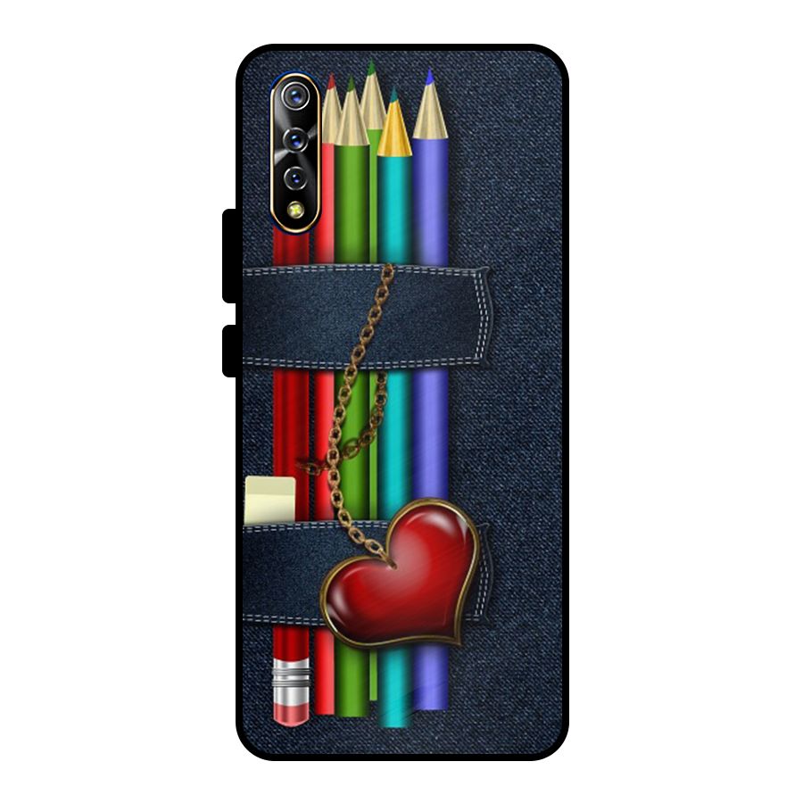 Denim Colorful Pencils Metal Back Case for Vivo S1