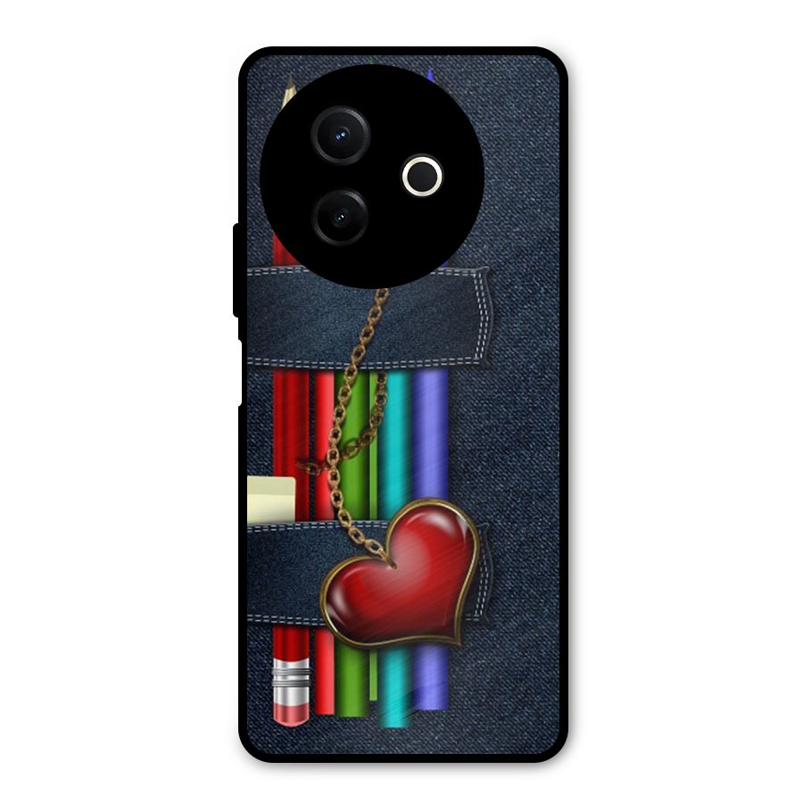 Denim Colorful Pencils Metal Back Case for Vivo Y39
