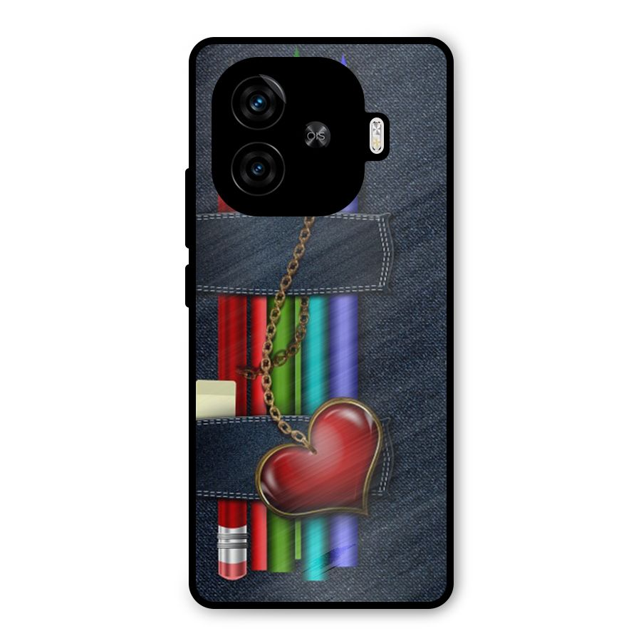 Denim Colorful Pencils Metal Back Case for iQOO Neo 10R