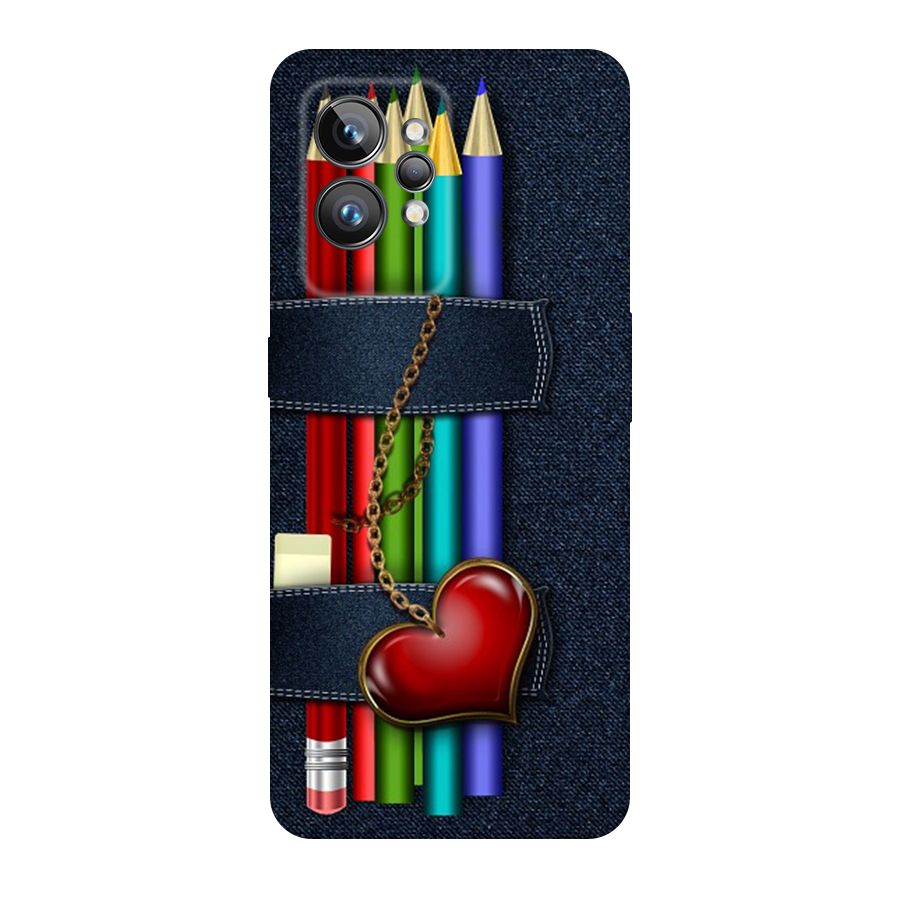 Denim Colorful Pencils Original Polycarbonate Back Case for Realme GT2 Pro