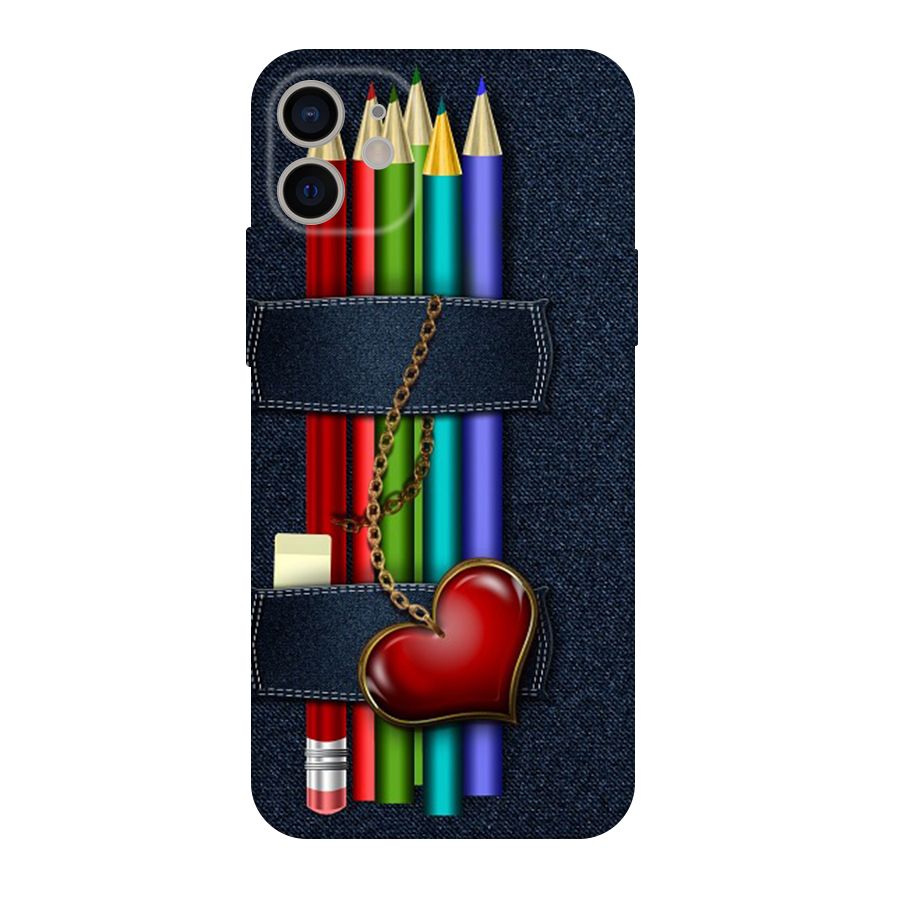 Denim Colorful Pencils Original Polycarbonate Back Case for iPhone 11