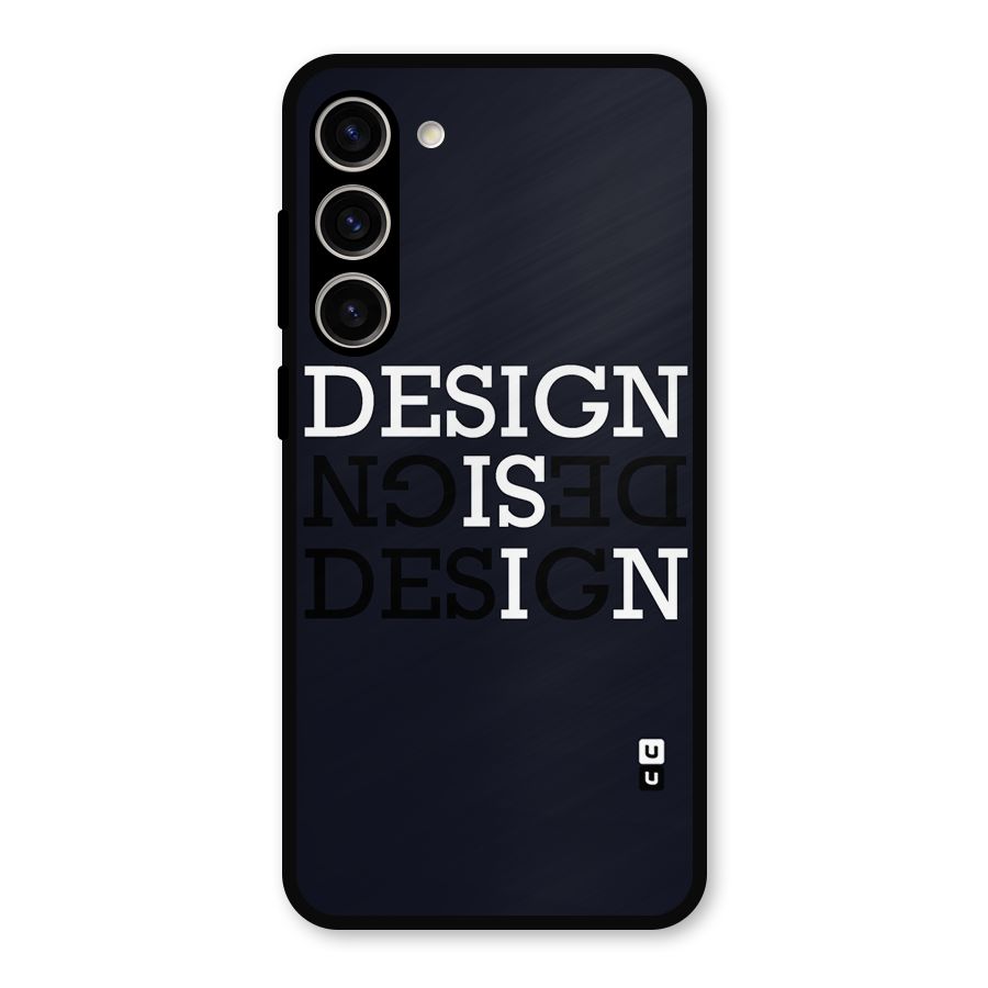 Design is In Typography Metal Back Case for Galaxy S23 Plus