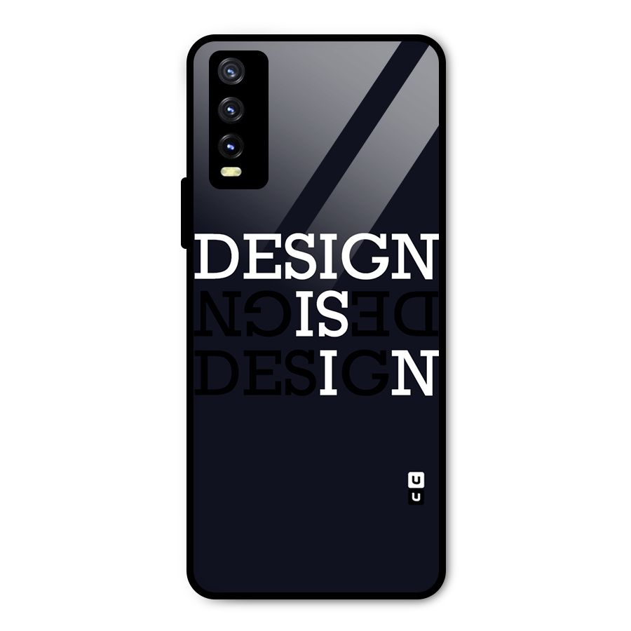 Design is In Typography Metal Back Case for Vivo Y20g
