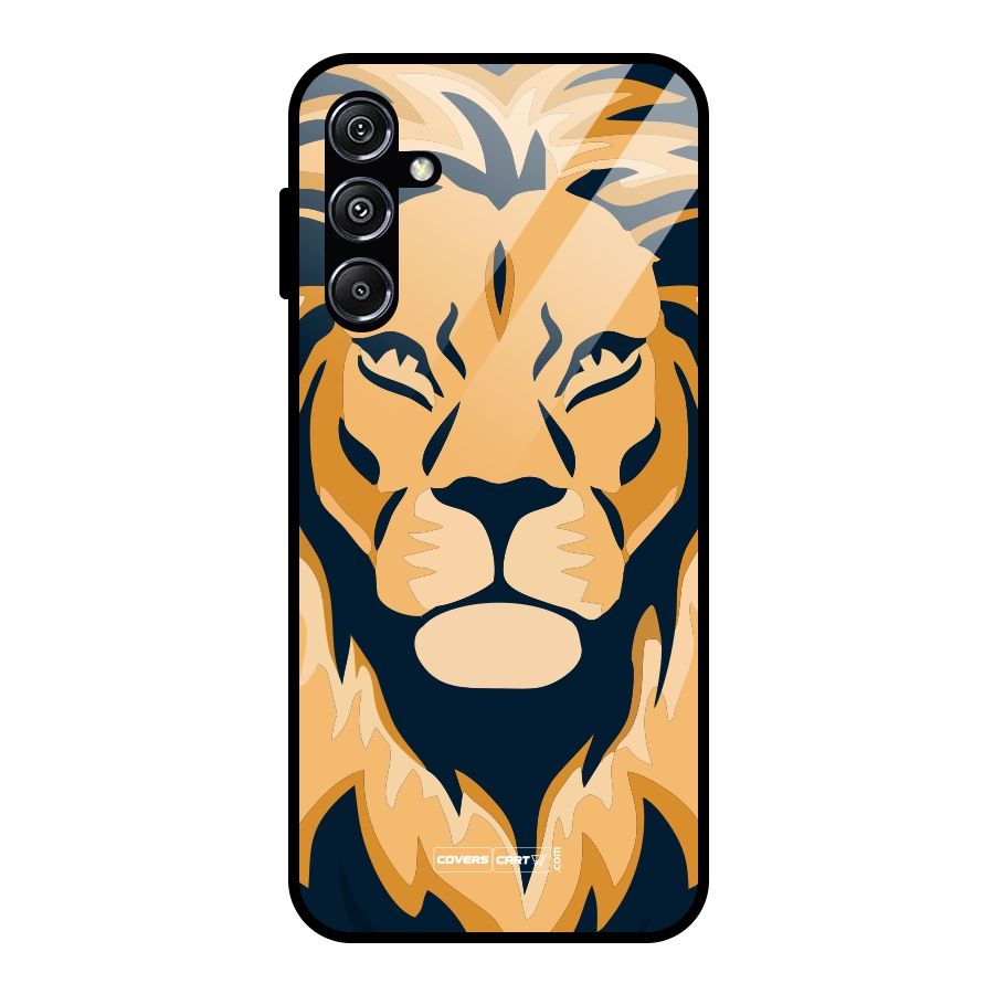Designer Lion Glass Back Case for Galaxy M34 5G